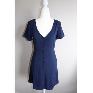Forever 21 Navy Button Dress